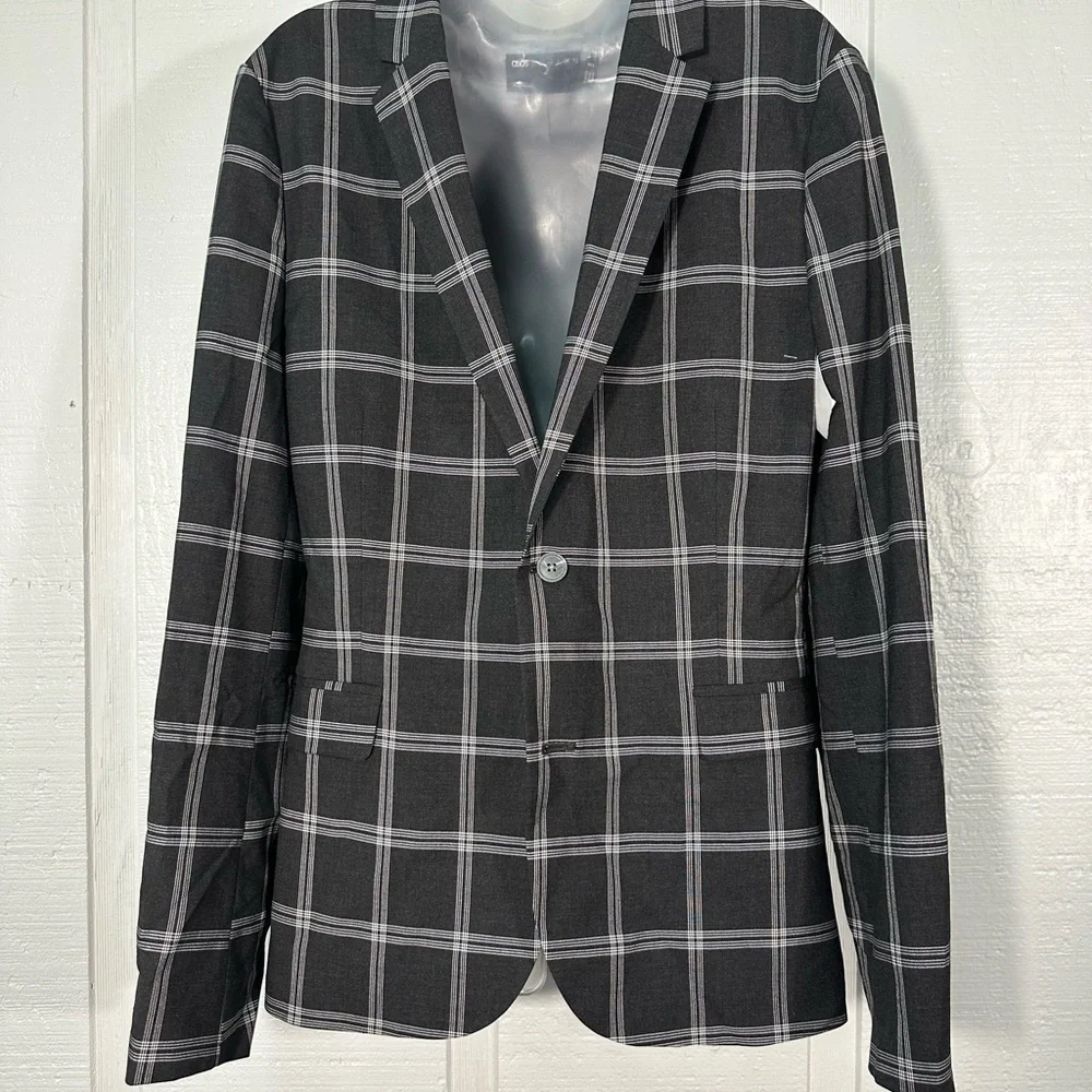 ASOS Men’s Black and White Window Pane Blazer Size 42R NWOT